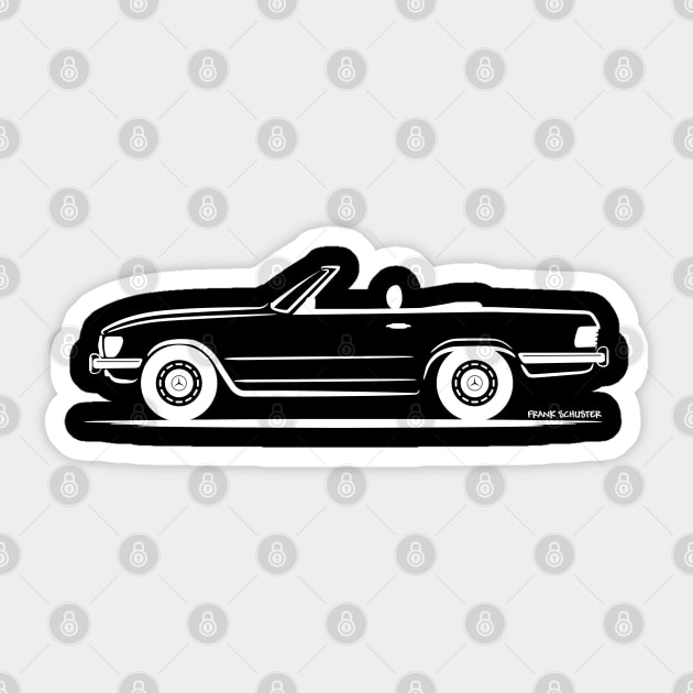 Mercedes SL Type W107 450SL 560SL White Sticker by PauHanaDesign